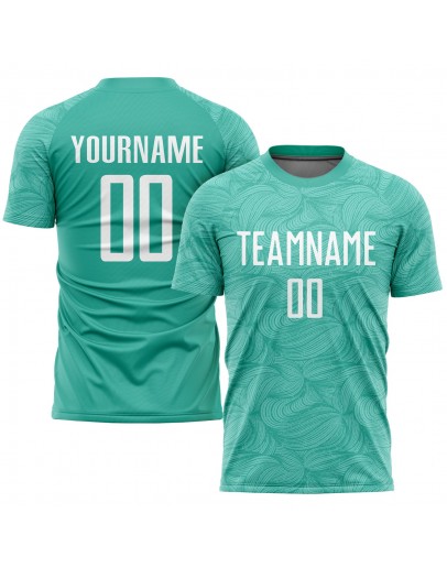 Best Pro Custom Aqua White Sublimation Soccer Uniform Jersey Best Pro Custom Aqua White Sublimation Soccer Uniform Jersey