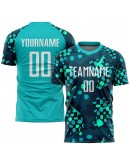 Best Pro Custom Aqua White-Navy Sublimation Soccer Uniform Jersey Best Pro Custom Aqua White-Navy Sublimation Soccer Uniform Jersey